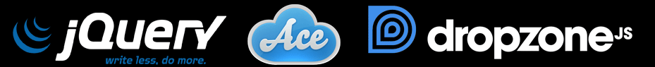 Powered by jquery, ace editor, drop zone
